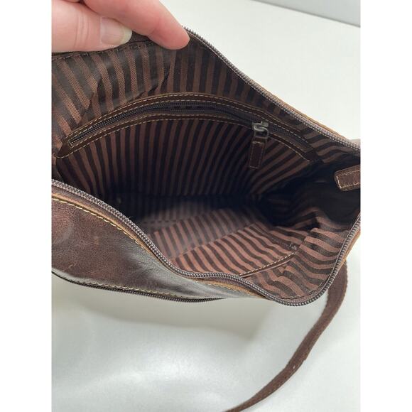 Jack Georges Buffalo Leather Large Med Adjustable Crossbody Bag Purse Brown Soft - Picture 6 of 14